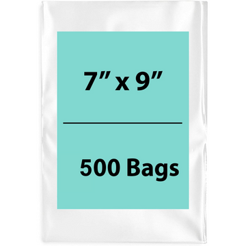 Clear Poly bags 1.25 Mil 7 inch (width) X 9 inch (Height) Pack of 500 Bags